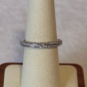 Luxe Silver Cubic Zirconia Swirl Eternity Ring